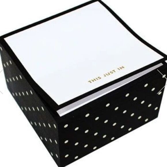 Kate Spade New York Black Dot Sticky Note Cube! - Picture 1 of 6